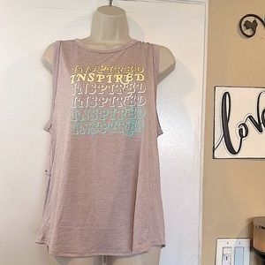 ACTIVE GURU Women’s Muscle Tee With INSPIRED message down front